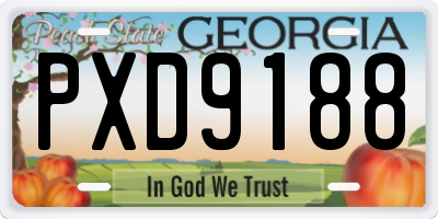 GA license plate PXD9188