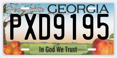 GA license plate PXD9195