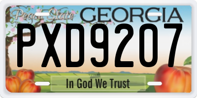 GA license plate PXD9207