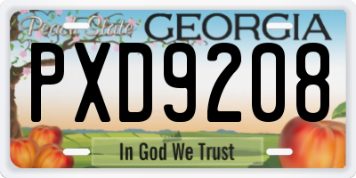GA license plate PXD9208