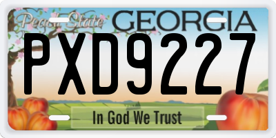 GA license plate PXD9227