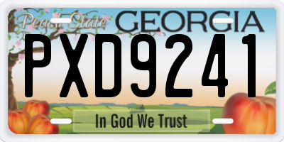 GA license plate PXD9241