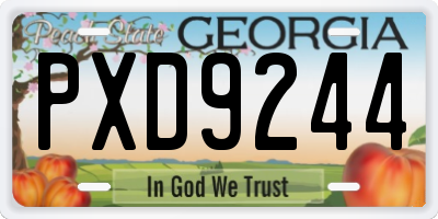 GA license plate PXD9244