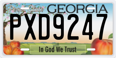 GA license plate PXD9247
