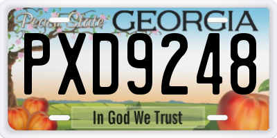 GA license plate PXD9248