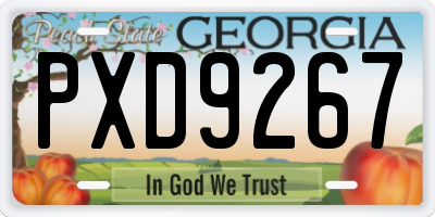 GA license plate PXD9267