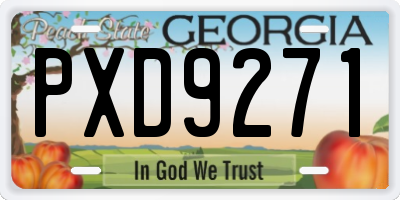 GA license plate PXD9271