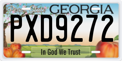 GA license plate PXD9272