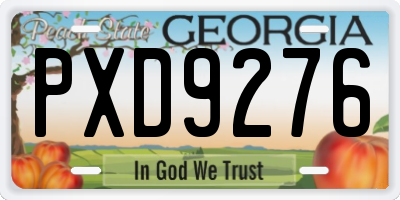 GA license plate PXD9276