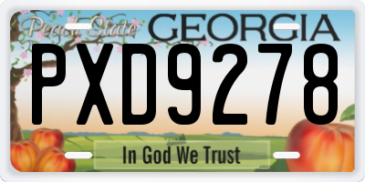 GA license plate PXD9278