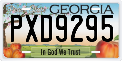 GA license plate PXD9295