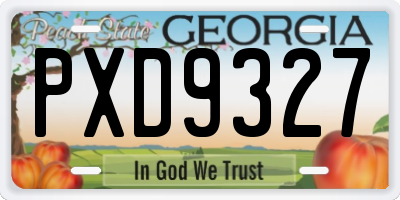 GA license plate PXD9327