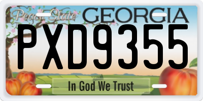 GA license plate PXD9355