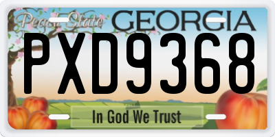 GA license plate PXD9368