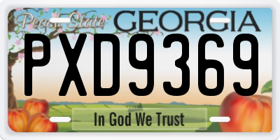 GA license plate PXD9369