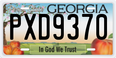 GA license plate PXD9370