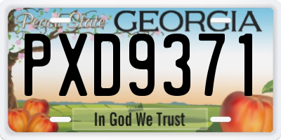 GA license plate PXD9371