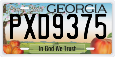 GA license plate PXD9375