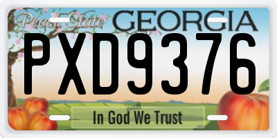 GA license plate PXD9376