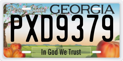 GA license plate PXD9379