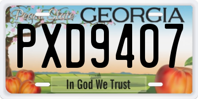 GA license plate PXD9407