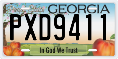 GA license plate PXD9411
