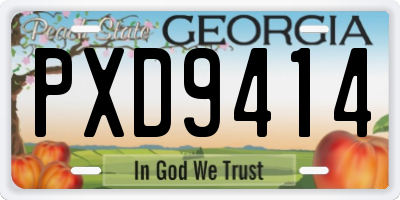 GA license plate PXD9414