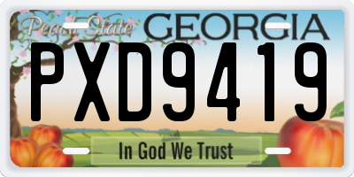 GA license plate PXD9419
