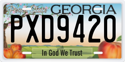 GA license plate PXD9420