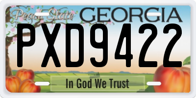 GA license plate PXD9422