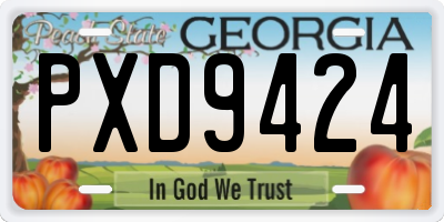 GA license plate PXD9424