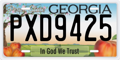 GA license plate PXD9425