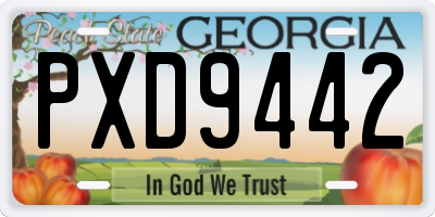 GA license plate PXD9442