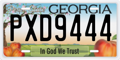 GA license plate PXD9444