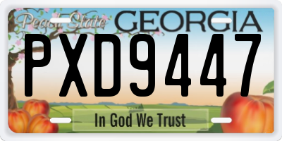GA license plate PXD9447