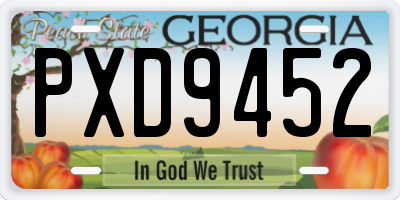 GA license plate PXD9452