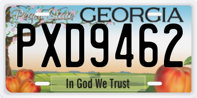 GA license plate PXD9462