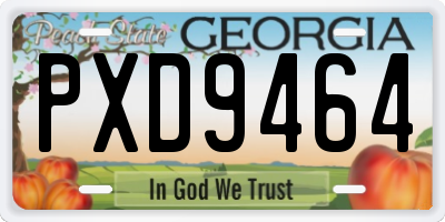 GA license plate PXD9464