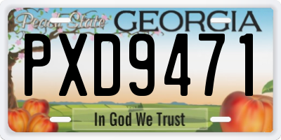 GA license plate PXD9471