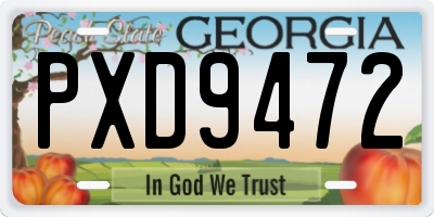 GA license plate PXD9472