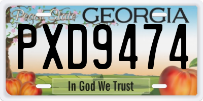 GA license plate PXD9474