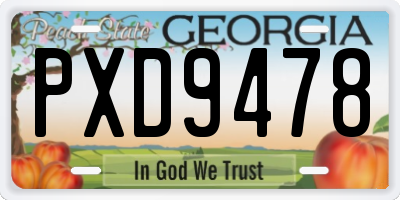 GA license plate PXD9478