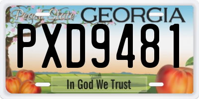 GA license plate PXD9481