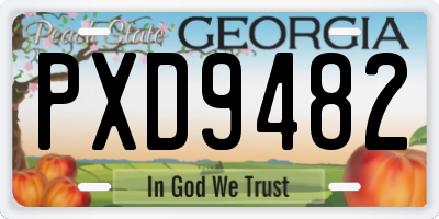 GA license plate PXD9482