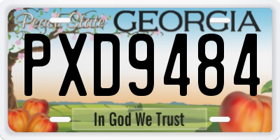 GA license plate PXD9484