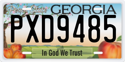 GA license plate PXD9485