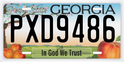 GA license plate PXD9486