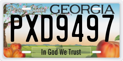 GA license plate PXD9497