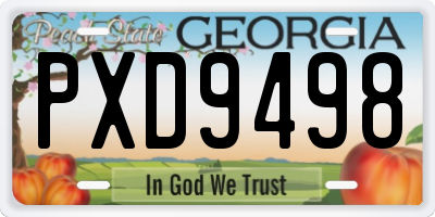 GA license plate PXD9498
