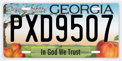 GA license plate PXD9507